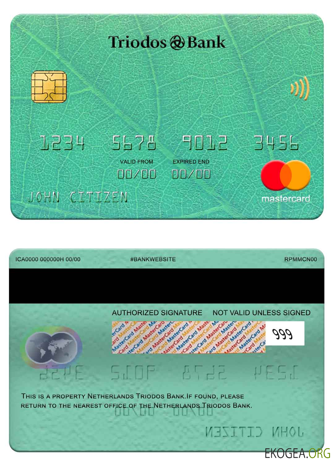 Pays Bas Carte Mastercard de la Banque Triodos